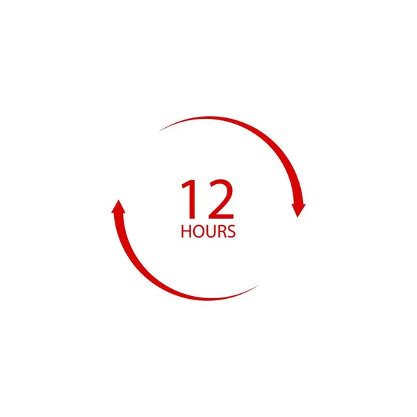 Sinal Horas Seta Relógio Logotipo Ícone Vetor Ilustração Design — Vetor de Stock