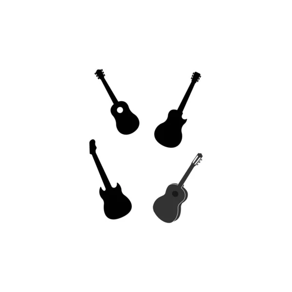 Icono Guitarra Logotipo Vector Ilustración Diseño — Vector de stock