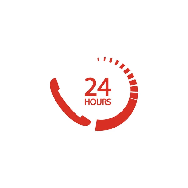 Hodinové Logo Telefonní Služby Obrázkem Telefonního Přijímače — Stockový vektor