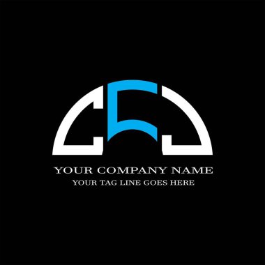 CFJ harf logosu vektör grafikli yaratıcı tasarım