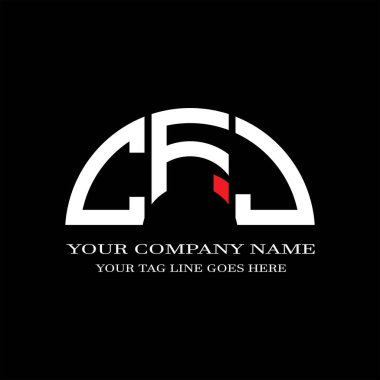CFJ harf logosu vektör grafikli yaratıcı tasarım
