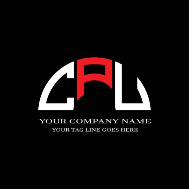 Vektör grafikli CPU harf logosu yaratıcı tasarımı