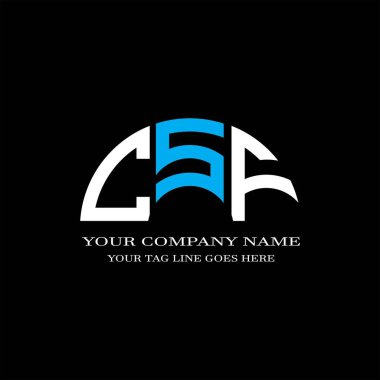 Vektör grafikli CSF harf logosu yaratıcı tasarımı