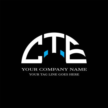 CTE harf logosu vektör grafikli yaratıcı tasarım