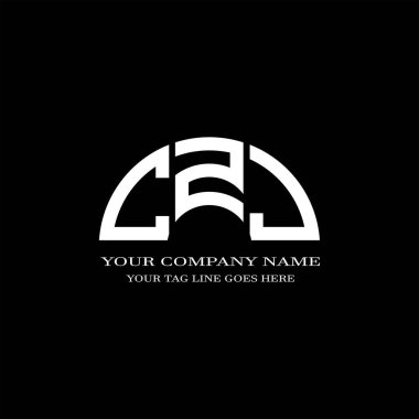 CZJ harf logosu vektör grafikli yaratıcı tasarım
