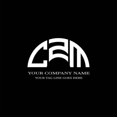 Vektör grafikli CZM harf logosu yaratıcı tasarımı