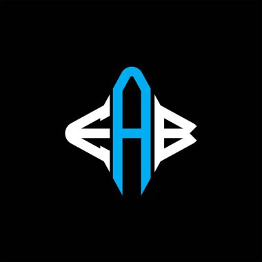 Vektör grafikli EAB harf logosu yaratıcı tasarımı