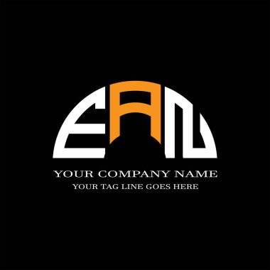 Vektör grafikli EAN harf logosu yaratıcı tasarımı