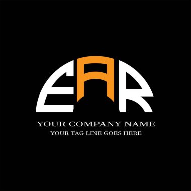 Vektör grafikli EAR harf logosu yaratıcı tasarımı