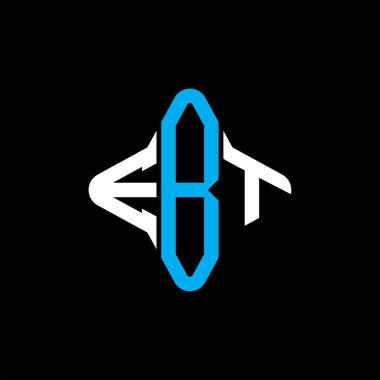 Vektör grafikli EBT harf logosu yaratıcı tasarımı