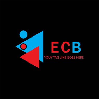 Vektör grafikli ECB harf logosu yaratıcı tasarımı
