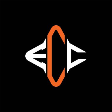 Vektör grafikli ECC harf logosu yaratıcı tasarımı