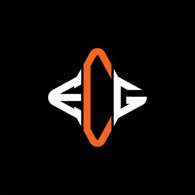 Vektör grafikli ECG harf logosu yaratıcı tasarımı