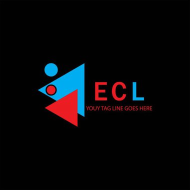 Vektör grafikli ECL harf logosu yaratıcı tasarımı