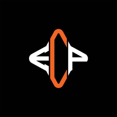 Vektör grafikli ECP harf logosu yaratıcı tasarımı