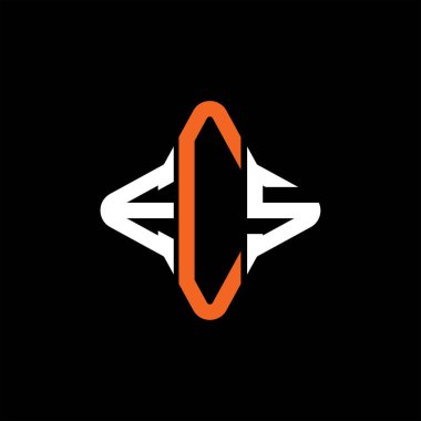 Vektör grafikli ECS harf logosu yaratıcı tasarımı