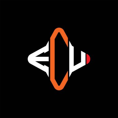 ECU harf logosu, vektör grafikli yaratıcı tasarım