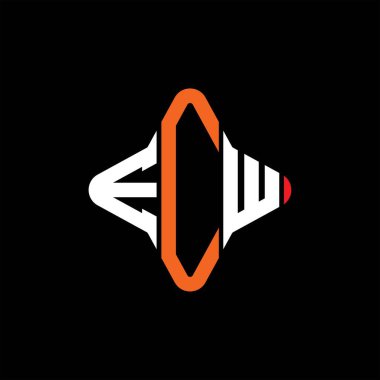 Vektör grafikli ECW harf logosu yaratıcı tasarımı