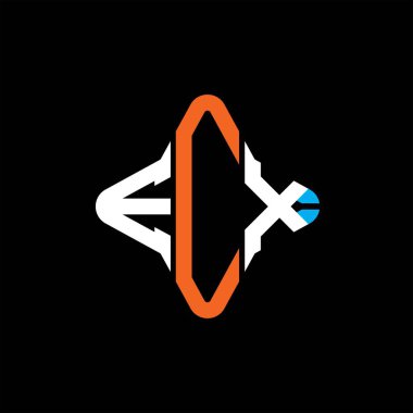 Vektör grafikli ECX harf logosu yaratıcı tasarımı