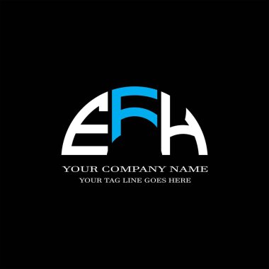 Vektör grafikli EFH harf logosu yaratıcı tasarımı