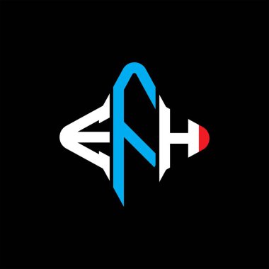 Vektör grafikli EFH harf logosu yaratıcı tasarımı