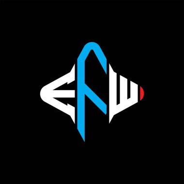 Vektör grafikli EFW harf logosu yaratıcı tasarımı