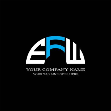 Vektör grafikli EFW harf logosu yaratıcı tasarımı