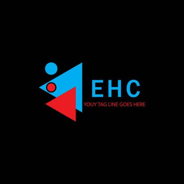 Vektör grafikli EHC harf logosu yaratıcı tasarımı