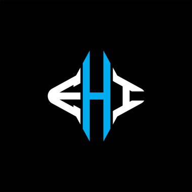 Vektör grafikli EHI harf logosu yaratıcı tasarımı