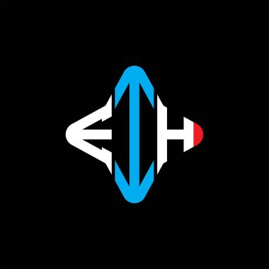 Vektör grafikli EIH harf logosu yaratıcı tasarımı
