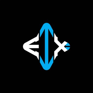 Vektör grafikli EIX harf logosu yaratıcı tasarımı