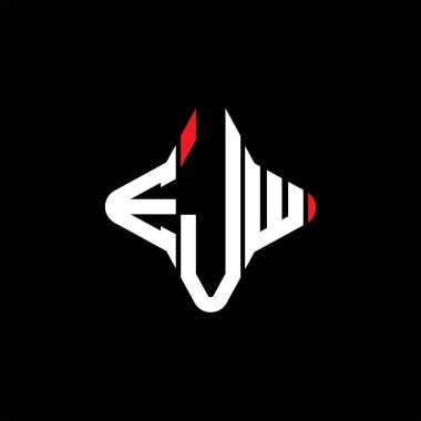 Vektör grafikli EJW harf logosu yaratıcı tasarımı