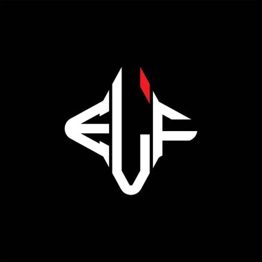 Vektör grafikli ELF harf logosu yaratıcı tasarımı
