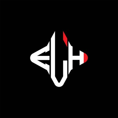 Vektör grafikli ELH harf logosu yaratıcı tasarımı