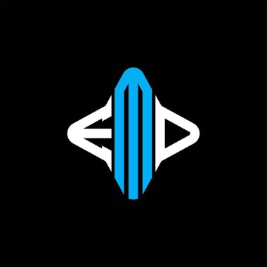 Vektör grafikli EMD harf logosu yaratıcı tasarımı