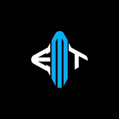 Vektör grafikli EMT harf logosu yaratıcı tasarımı