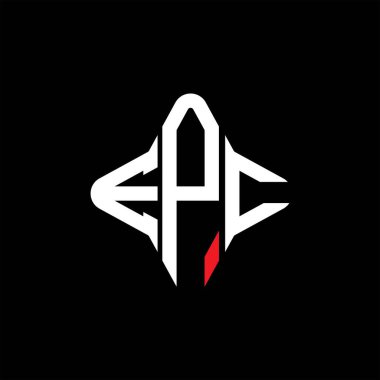 Vektör grafikli EPC harf logosu yaratıcı tasarımı