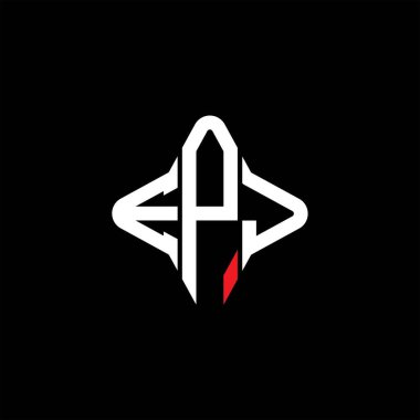 Vektör grafikli EPJ harf logosu yaratıcı tasarımı