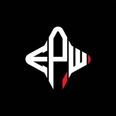 Vektör grafikli EPW harf logosu yaratıcı tasarımı