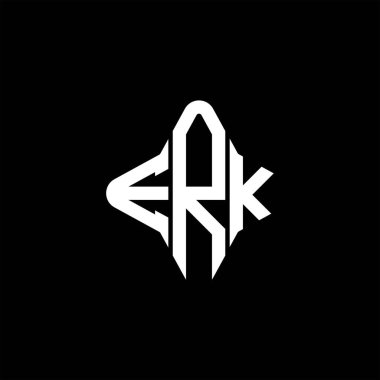 Vektör grafikli ERK harf logosu yaratıcı tasarımı