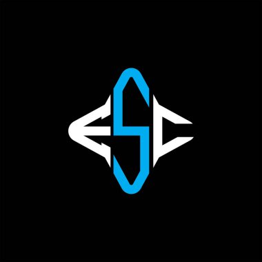 Vektör grafikli ESC harf logosu yaratıcı tasarımı