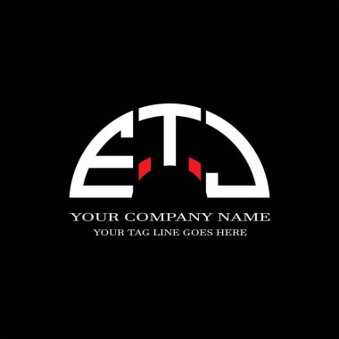 Vektör grafikli ETJ harf logosu yaratıcı tasarımı