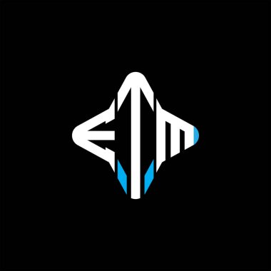 Vektör grafikli ETM harf logosu yaratıcı tasarımı