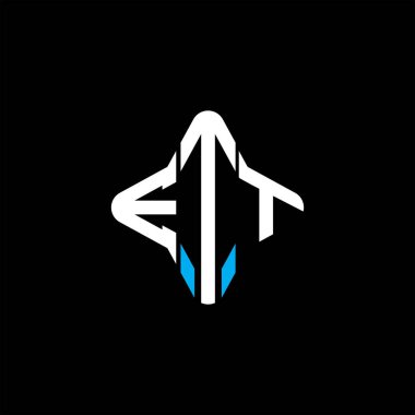 Vektör grafikli ETT harf logosu yaratıcı tasarımı