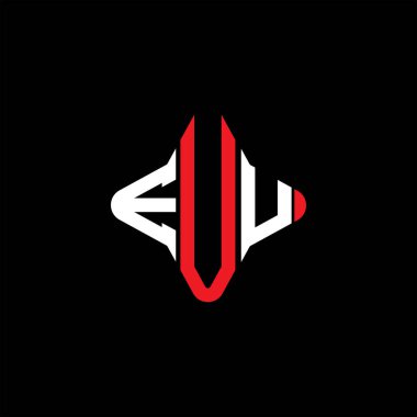 EUU harfi logosu vektör grafikli yaratıcı tasarım