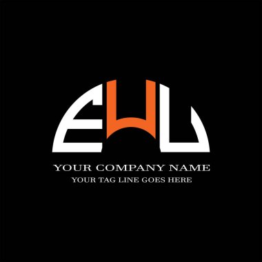 EUU harfi logosu vektör grafikli yaratıcı tasarım