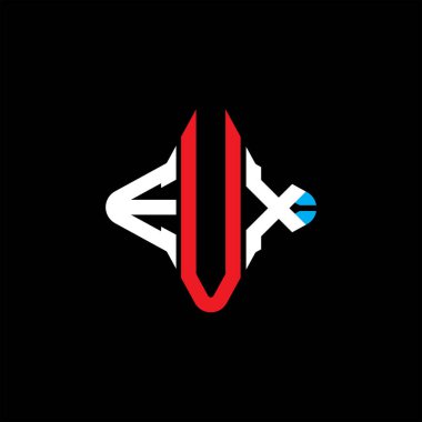 EUX harfi logosu vektör grafikli yaratıcı tasarım
