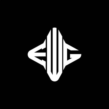 Vektör grafikli EWG harf logosu yaratıcı tasarımı