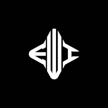 Vektör grafikli EWI harf logosu yaratıcı tasarımı