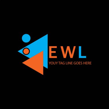 Vektör grafikli EWL harf logosu yaratıcı tasarımı